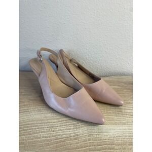 NWT Naturalizer Banks Slingback Pump Women's 6M Beige Leather Stiletto Heel